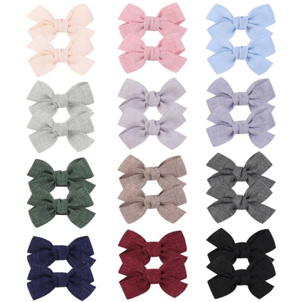 Baby Girl Hair Clips Set 24 Pcs Colorful Bows Alligator Clips Toddler Kids